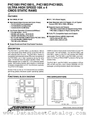 P4C1982L-10PC datasheet pdf Performance Semiconductor Corporation