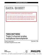 74HC4053PW datasheet pdf Philips