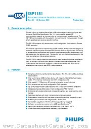 ISP1181BS datasheet pdf Philips