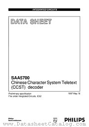 SAA5700GP_M4B datasheet pdf Philips