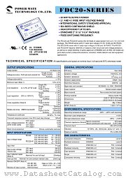 FDC20-48T3315 datasheet pdf Power Mate Technology