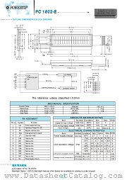 PC1602-E datasheet pdf Powertip Technology