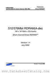 K4R521669A datasheet pdf Samsung Electronic