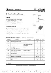 BT137F datasheet pdf SemiWell Semiconductor