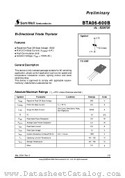 BTA06-600B datasheet pdf SemiWell Semiconductor
