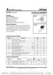 SFP830 datasheet pdf SemiWell Semiconductor