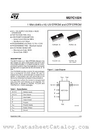 27C1024 datasheet pdf SGS Thomson Microelectronics