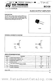 BC139 datasheet pdf SGS Thomson Microelectronics