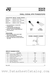 BC547B-AP datasheet pdf SGS Thomson Microelectronics