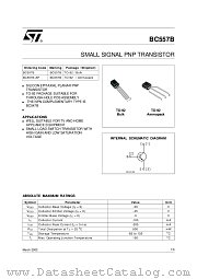 BC557B-AP datasheet pdf SGS Thomson Microelectronics