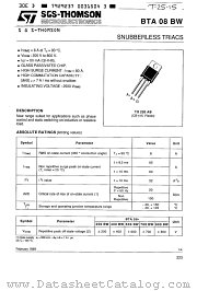 BTA08-700BW datasheet pdf SGS Thomson Microelectronics