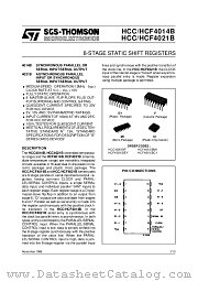 HCC4014BEY datasheet pdf SGS Thomson Microelectronics