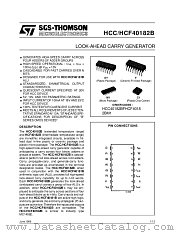 HCC40182BF datasheet pdf SGS Thomson Microelectronics