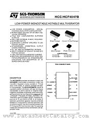 HCF4047BC1 datasheet pdf SGS Thomson Microelectronics