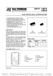 LM119D datasheet pdf SGS Thomson Microelectronics