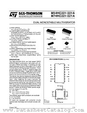 M54HC221AM1R datasheet pdf SGS Thomson Microelectronics