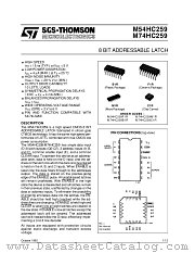 M54HC259F1R datasheet pdf SGS Thomson Microelectronics
