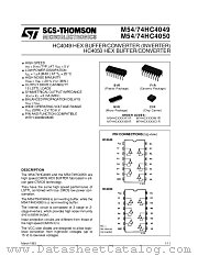M54HC4050C1R datasheet pdf SGS Thomson Microelectronics