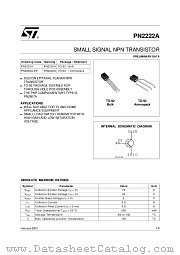 PN2222A-AP datasheet pdf SGS Thomson Microelectronics