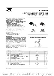 STD93003 datasheet pdf SGS Thomson Microelectronics