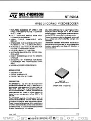 STI3500ACV datasheet pdf SGS Thomson Microelectronics