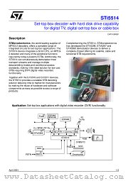 STI5514DWC datasheet pdf SGS Thomson Microelectronics