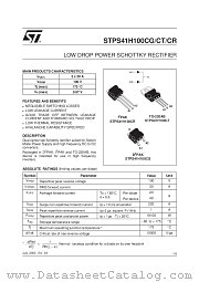 STPS41H100CG-TR datasheet pdf SGS Thomson Microelectronics