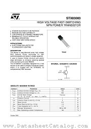 STX83003 datasheet pdf SGS Thomson Microelectronics