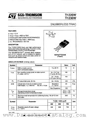 T1230-400W datasheet pdf SGS Thomson Microelectronics