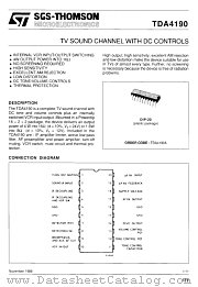 TDA4190A datasheet pdf SGS Thomson Microelectronics