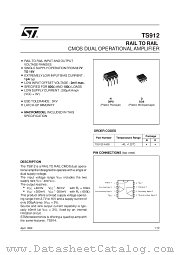 TS912BIN datasheet pdf SGS Thomson Microelectronics