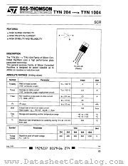 TYN604 datasheet pdf SGS Thomson Microelectronics