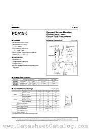 PC419KZ datasheet pdf SHARP