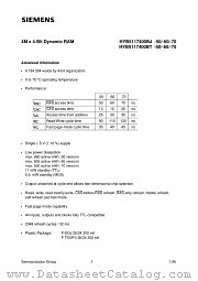 HYB5117400BT-600 datasheet pdf Siemens