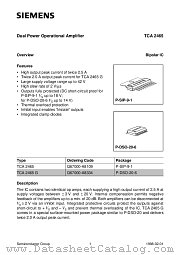 TCA2465 datasheet pdf Siemens
