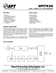 SPT7920SCJ datasheet pdf SPT Signal Processing Technologies
