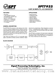 SPT7922SCJ datasheet pdf SPT Signal Processing Technologies