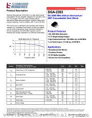 SGA-2363 datasheet pdf Stanford Microdevices