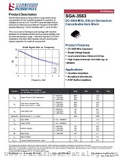 SGA-3563 datasheet pdf Stanford Microdevices