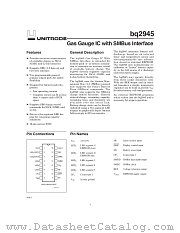BQ2945SN-C307 datasheet pdf Texas Instruments