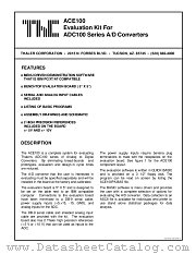 ACE100 datasheet pdf THALER CORPORATION