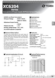 XC6204A192DL datasheet pdf Torex Semiconductor