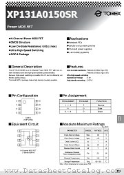 XP131A0150SR datasheet pdf Torex Semiconductor