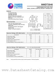 MMDT3946 datasheet pdf TRANSYS Electronics Limited