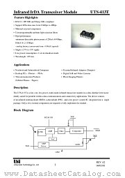 UTS-413T datasheet pdf Unity Opto Technology