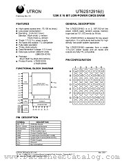 UT62S12916BS-70LLI datasheet pdf UTRON Technology