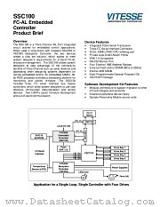 SSC100 datasheet pdf Vitesse Semiconductor Corporation