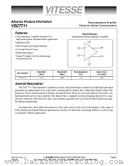 VSC7711X datasheet pdf Vitesse Semiconductor Corporation