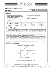 VSC7809WD datasheet pdf Vitesse Semiconductor Corporation