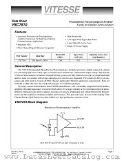 VSC7810X datasheet pdf Vitesse Semiconductor Corporation